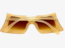Oversized Vintage Retro Style SUNGLASSES Large Funky Tan Frame 80847