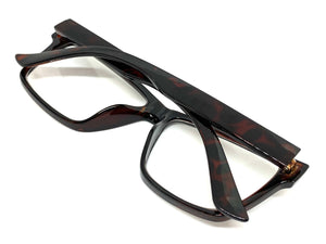 Classy Elegant Modern Contemporary Style Clear Lens EYEGLASSES Tortoise Frame IT064