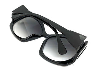 Oversized Exaggerated Vintage Retro Style SUNGLASSES Huge Black Frame 1222