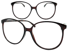 Oversized Classic Vintage Retro Style Clear Lens EYEGLASSES Large Round Brown Frame I129