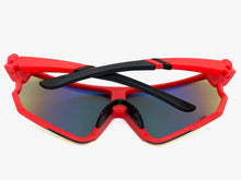 Oversized Retro Sporty Wrap Around Style SUNGLASSES Large Red Frame 9046