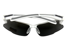 Sporty Wrap Around Cycling Fishing Biker SUNGLASSES Sleek White Frame - Silver Lens 2754