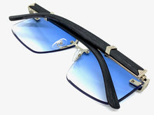 Men's Classy Elegant Luxury Retro Hip Hop Style SUNGLASSES Silver & Faux Wood Frame 5209