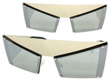 Modern Retro Futuristic Party Raver Style SUNGLASSES Unusual Silver Frame 5275