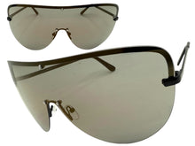 Oversized Exaggerated Modern Retro Shield Style SUNGLASSES X-Large Black Frame - Bronze Lens 4603