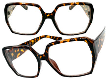Oversized Classic Vintage Retro Style Clear Lens EYEGLASSES Large Square Tortoise Frame 80843