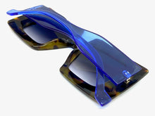 Exaggerated Vintage Retro Style SUNGLASSES Thick Square Blue Frame LH056