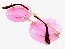 Funky Party Club Raver Hippie SUNGLASSES Spiral Pink Lens 4997