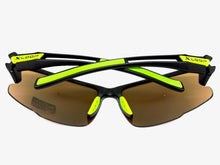 Sporty Wrap Around Cycling Fishing Biker SUNGLASSES Sleek Black Frame - Green Lens 2754