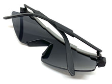 Classic Retro Sporty Wrap Around Shield Style SUNGLASSES Sleek Black Frame 80583
