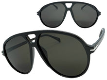 Oversized Vintage Retro Style SUNGLASSES Large Black Frame - Dark Lens 81022