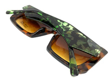 Classic Modern Retro Style SUNGLASSES Square Tortoise Frame 49034