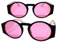 Classic Vintage Retro Style SUNGLASSES Round Thick Black Frame E1370