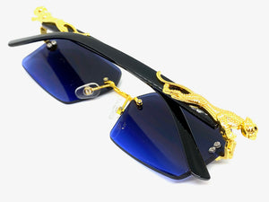 Classy Elegant Sophisticated Modern Luxury Style SUNGLASSES Gold & Black Frame E0969