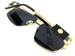 Oversized Classic Luxury Designer Aviator Style SUNGLASSES Large Gold Frame 8372