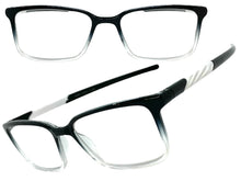 Classy Contemporary Modern Style READING GLASSES READERS Black Frame Lens Strength +2.00