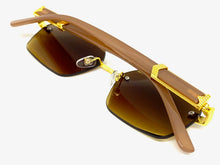 Men's Classy Elegant Luxury Retro Hip Hop Style SUNGLASSES Gold Rimless Frame 7522