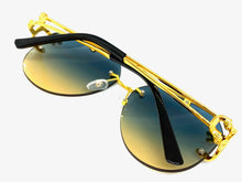 Men's Classy Elegant Luxury Modern Retro Style SUNGLASSES Large Gold Frame 27667