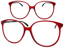 Oversized Classic Vintage Retro Style Clear Lens EYEGLASSES Large Round Red Frame I129