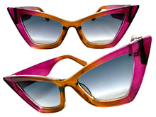 Oversized Vintage Retro Cat Eye Style SUNGLASSES Large Thick Purple Frame 1206