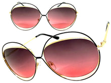 Oversized Exaggerated Vintage Retro Style SUNGLASSES Large Gold Frame A253