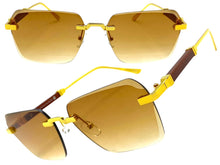 Classy Elegant Luxury Modern Style SUNGLASSES Rimless Gold Frame 5331