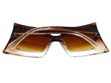 Oversized Vintage Retro Style SUNGLASSES Large Funky Brown Frame 80847