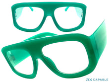 Oversized Exaggerated Vintage Retro Style Clear Lens EYEGLASSES Large Super Thick Turquoise Frame 1386