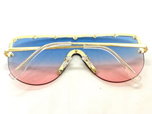 Oversized Exaggerated Modern Retro Style SUNGLASSES Large Gold Frame 2280