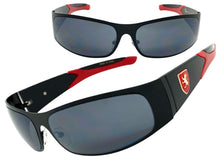 Classic Contemporary Modern Wrap Style SUNGLASSES Sleek Black & Red Frame 3727