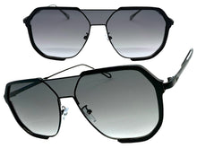Classy Trendy Bold Modern Retro Shield Style SUNGLASSES Black Frame - Gradient Lens 5399