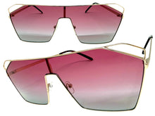 Oversized Sleek Modern Retro Shield Style SUNGLASSES Large Rose Gold Frame 4577