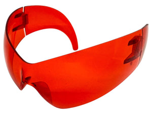 Oversized Space Futuristic Robotic Cyclops Shield Costume Party SUNGLASSES Huge Red Lens 2170