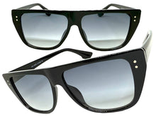 Classic Vintage Retro Style SUNGLASSES Square Black Frame - Light Gradient Tint 1876