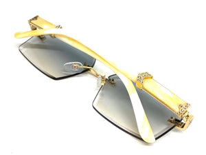 Men's Classy Elegant Luxury Designer Hip Hop Style SUNGLASSES Gold & Marble Frame E0883