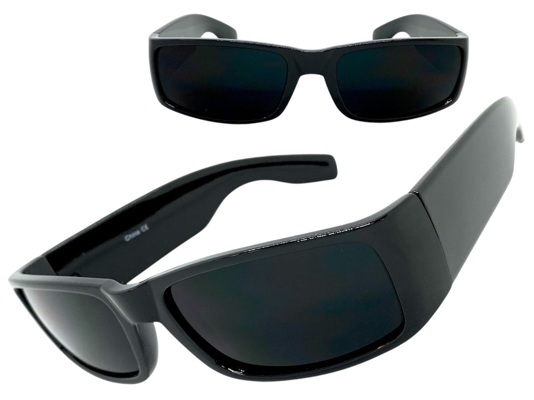 Classic Hardcore Biker Gangster Style SUNGLASSES Black Frame Dark Lens K0037