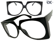 Oversized Vintage Retro Style Clear Lens EYEGLASSES Large Square Black Frame 5693