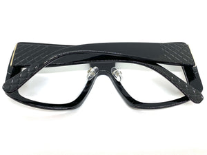 Oversized Vintage Retro Style Large Black Lensless Eye Glasses- Frame Only NO Lens 1076