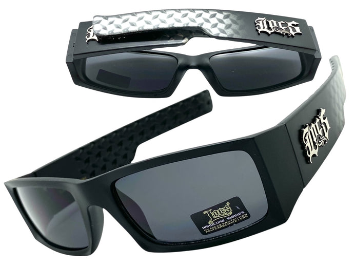 Classic Hardcore Biker Gangster Style LOCS SUNGLASSES Black Frame Dark Lens 91167