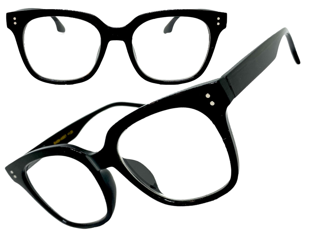 Classic Vintage Retro Style READING GLASSES READERS Black Frame Lens Strength +1.75