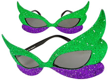 Vibrant Mardi Gras Party Club Beach Cruise Raver Festival SUNGLASSES Fun Shades Glitter Frame C924