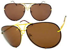 Oversized Exaggerated Vintage Retro Style SUNGLASSES Large Gold Frame 4165