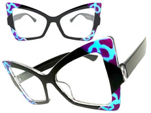 Oversized Vintage Retro Style Clear Lens EYEGLASSES Large Black Frame 97198