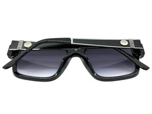 Classic Vintage Retro Luxury Hip Hop Rapper Style SUNGLASSES Large Black & Silver Frame 3078