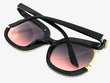 Oversized Classic Vintage Retro Style SUNGLASSES Square Bling Black Frame 49095