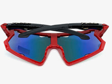 Oversized Retro Sporty Wrap Around Style SUNGLASSES Large Black & Red Frame 3693
