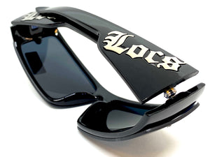 Classic Biker Gangster Hardcore Wrap Around LOCS SUNGLASSES Black Frame 9063