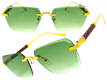 Classy Elegant Luxury Modern Style SUNGLASSES Rimless Gold Frame 5331
