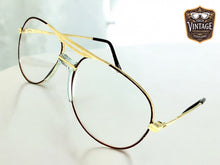 Classic TRUE Vintage Retro Aviator Style Clear Lens EYEGLASSES Gold Frame - Glass Lens M306