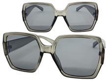 Oversized Vintage Retro Style SUNGLASSES Large Square Gray Frame E1275